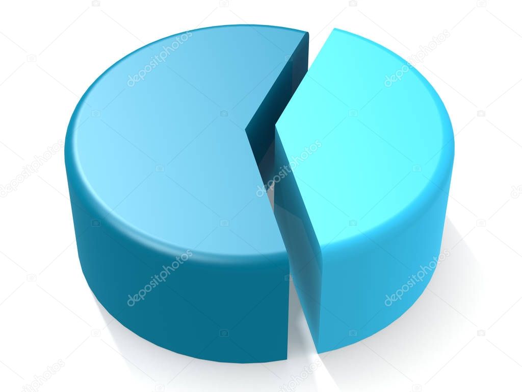 Blue pie chart with 40 percent