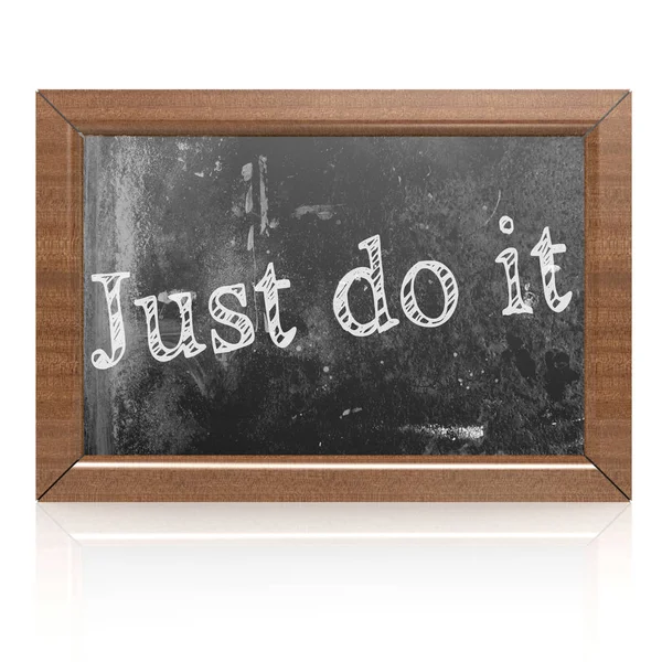 Just do it written on blackboard — Stock Photo, Image