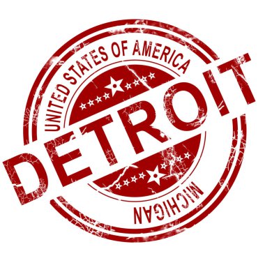 Beyaz arka plan ile Detroit damgası