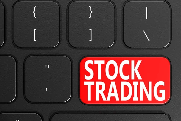 Stock Trading no teclado preto — Fotografia de Stock