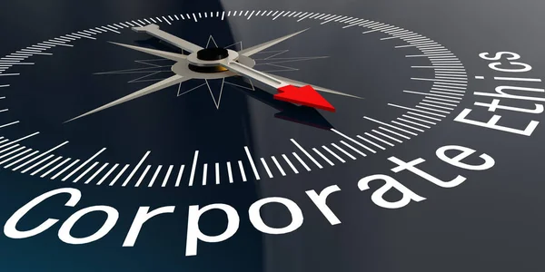 Kompass med företagsetik word — Stockfoto