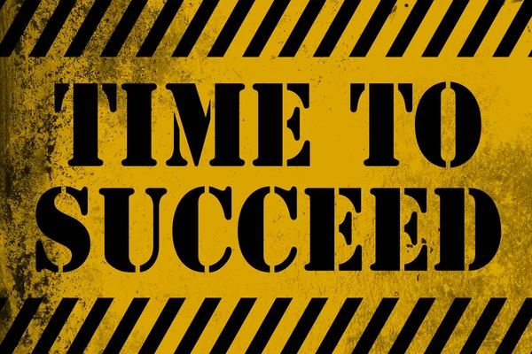 Time to succeed sign yellow with stripes — Stock Photo, Image