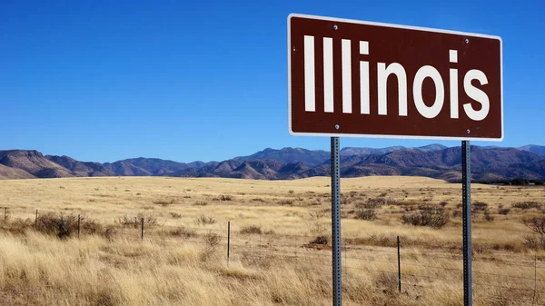 Illinois kahverengi yol işareti — Stok fotoğraf