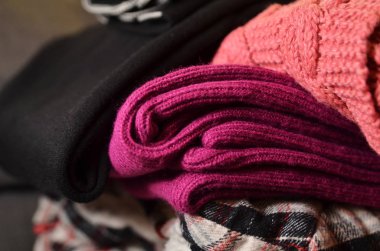 Sıcak kış yünlü giysileri