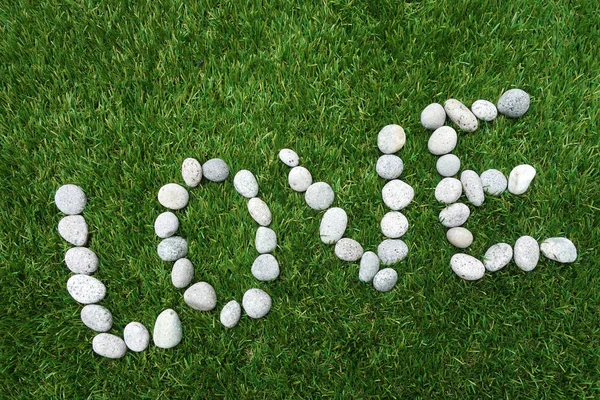 Palabra de amor hecha de piedras — Foto de Stock