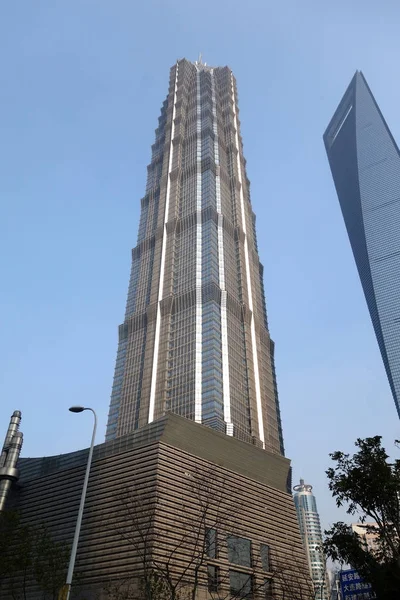 Torre Jin Mao do chão em Xangai , — Fotografia de Stock