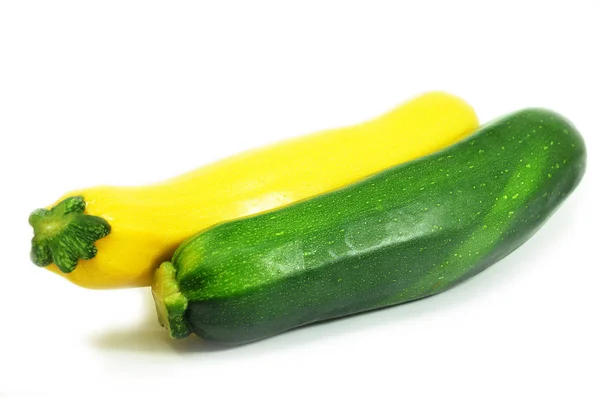 Gele pompoen en courgette — Stockfoto