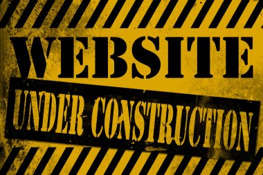 İnşaat işareti sarı çizgili altında Web sitesi