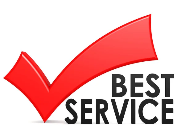 Best service word with red check mark — Stock Photo, Image