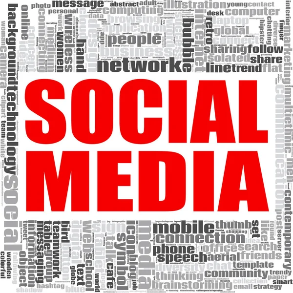 Sociale media word cloud — Stockfoto