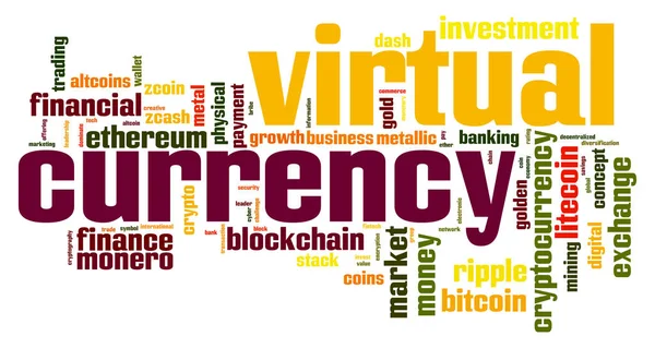 Virtual currency word cloud — Stock Photo, Image