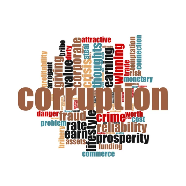 Concetti di corruzione tag cloud — Foto Stock