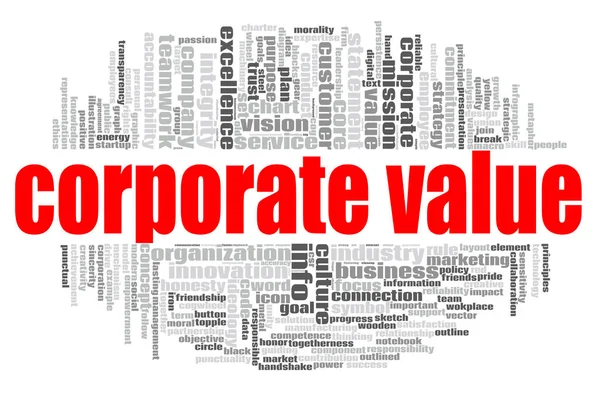 Valor corporativo nuvem de palavras — Fotografia de Stock