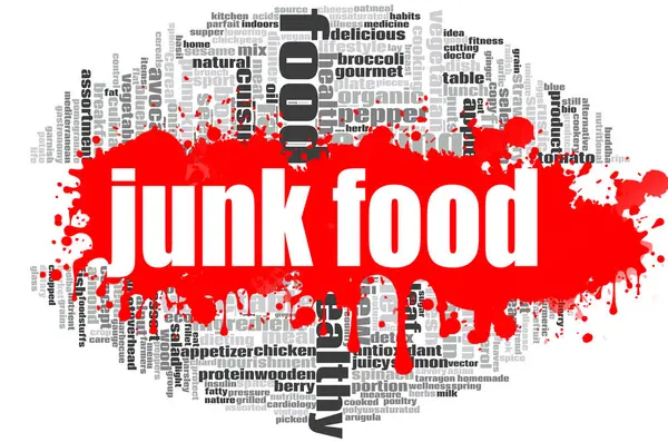 JUNK FOOD palabra nube —  Fotos de Stock