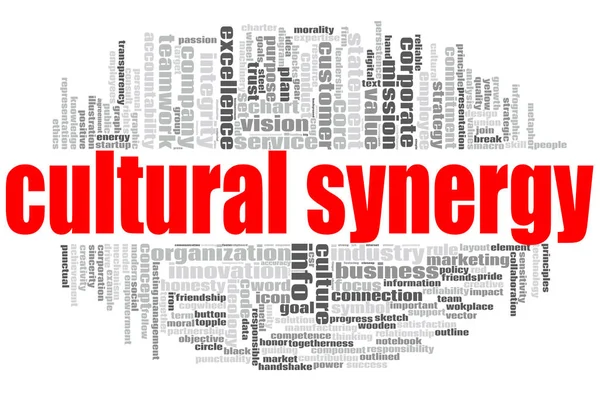 Kulturelle Synergien Wortwolke — Stockfoto