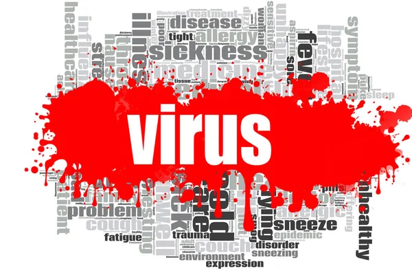 Virus word cloud ontwerp — Stockfoto