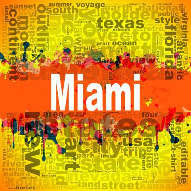 Miami kelime bulutu tasarım