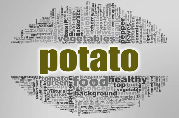 Potatis word cloud — Stockfoto