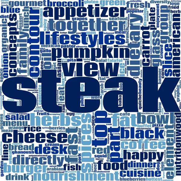 Steak word cloud — Stock Photo, Image