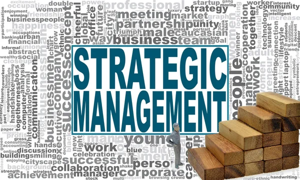 Strategische Management word cloud — Stockfoto