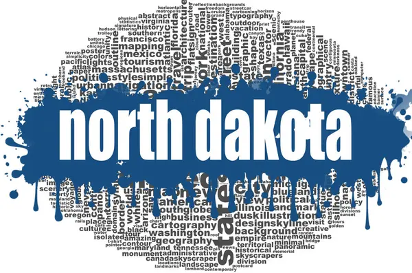 North Dakota word cloud design — Stockfoto