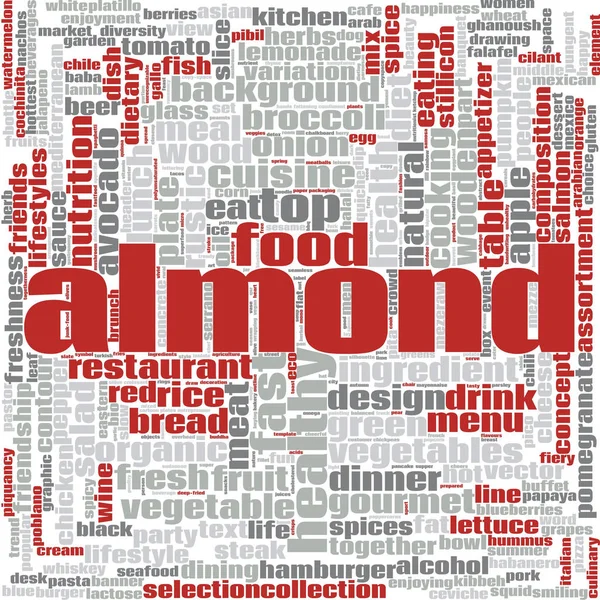 Almond word cloud — Stock Photo, Image