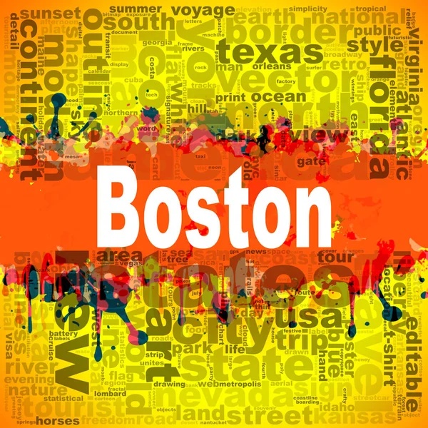 ボストン単語雲デザイン — ストック写真