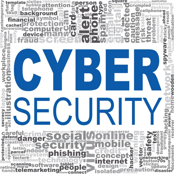 Cyber Security słowo cloud — Zdjęcie stockowe