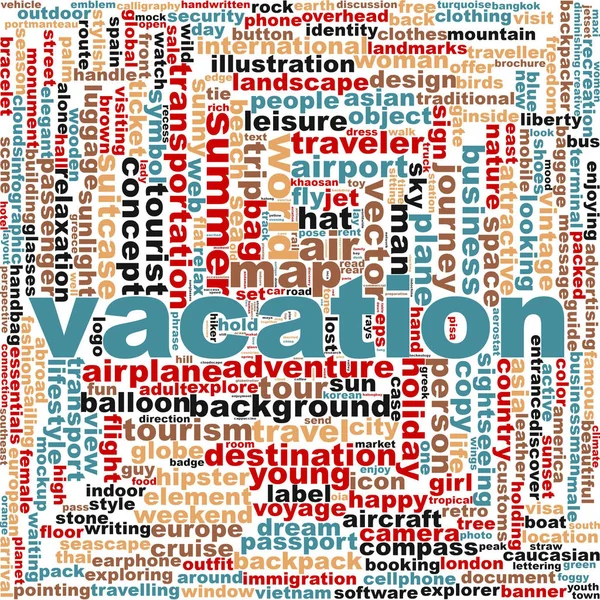 Vakantie word cloud — Stockfoto