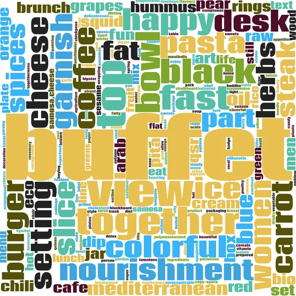 Buffet word cloud — Stock Photo, Image