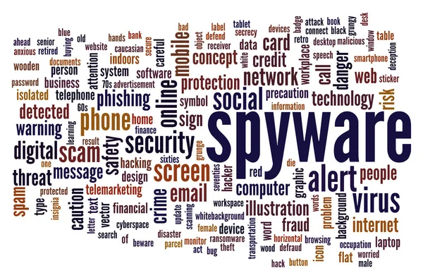 Nube de palabras Spyware —  Fotos de Stock