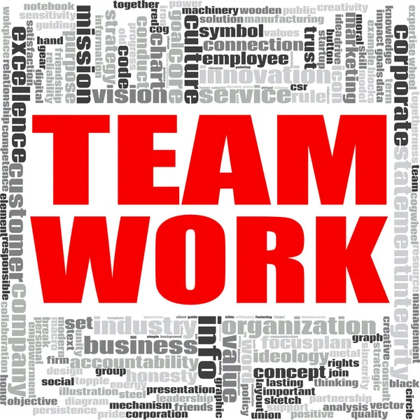 Teamwerk word cloud — Stockfoto