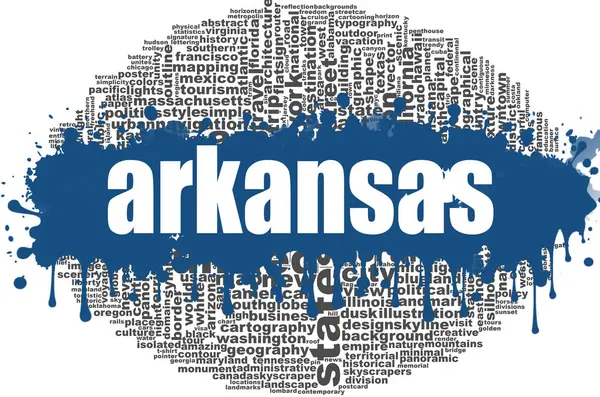 Arkansas słowo cloud projektowanie — Zdjęcie stockowe
