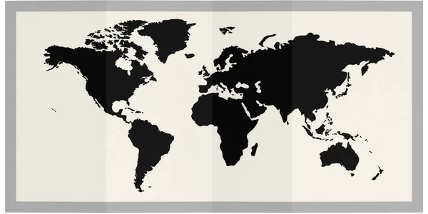World map in frame isolated
