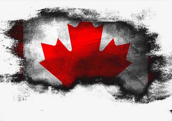 Bandiera Canada dipinta con pennello — Foto Stock