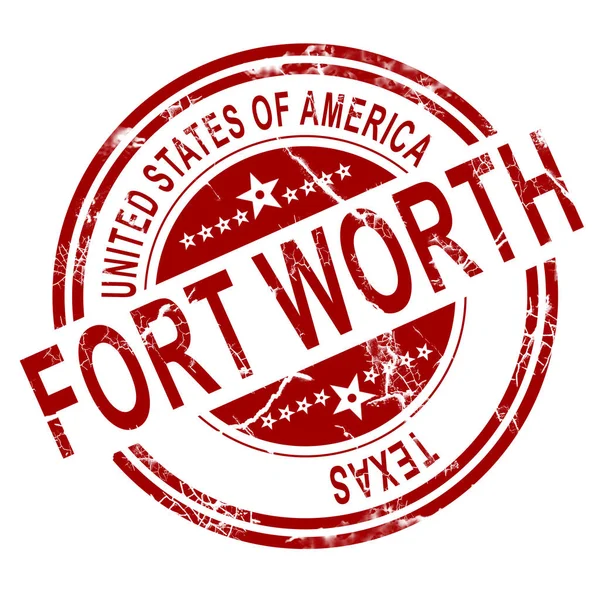 Fort worth texas Briefmarke mit weißem Hintergrund — Stockfoto