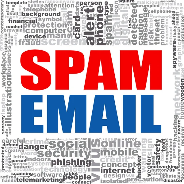 Spam correo electrónico palabra nube . —  Fotos de Stock