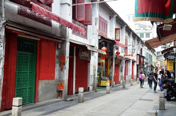 Sokakta Macau, Macau kalıntıları St Paul yakınındaki'nın, bulunuyor. — Stok fotoğraf