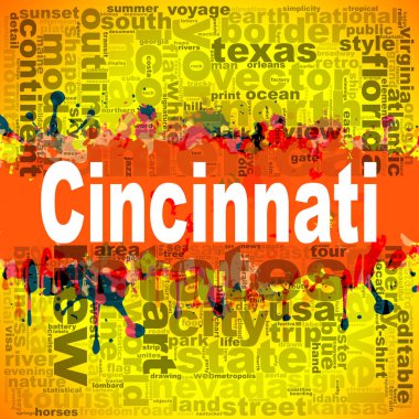 Cincinnati kelime bulutu tasarım