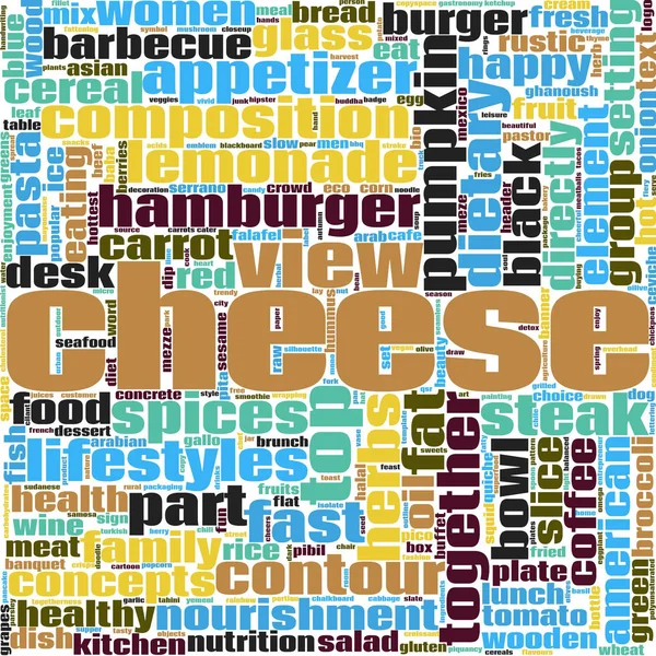 Cheese word cloud — Stock Photo, Image
