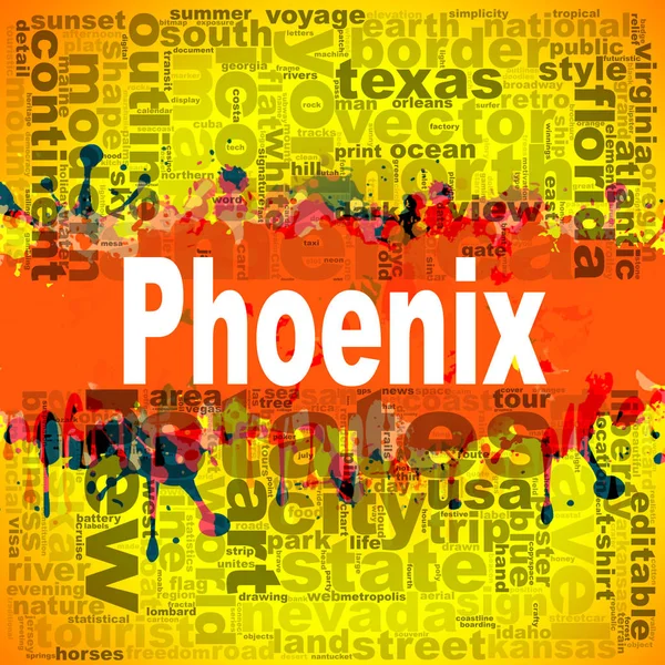 Phoenix word cloud design — Stockfoto