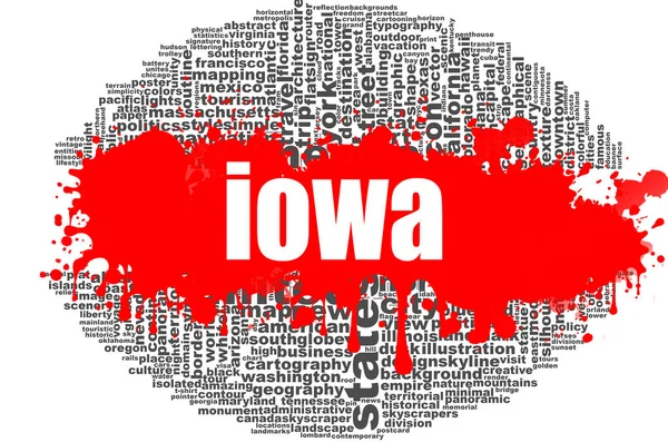 Iowa word cloud ontwerp — Stockfoto