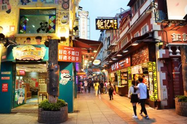 Taipa Adası Macau 'da Rua do Cunha.