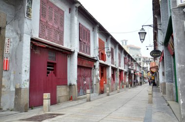 Rua da Felicidade ya da mutluluk Street Macau Çin