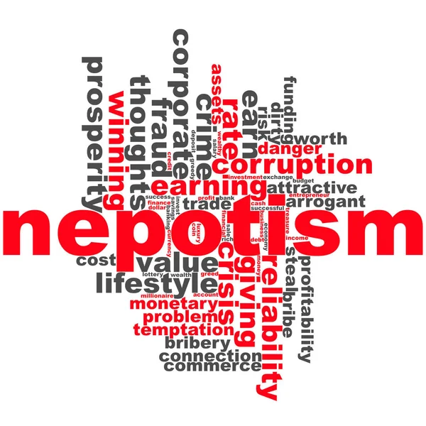 Nepotisme word cloud — Stockfoto