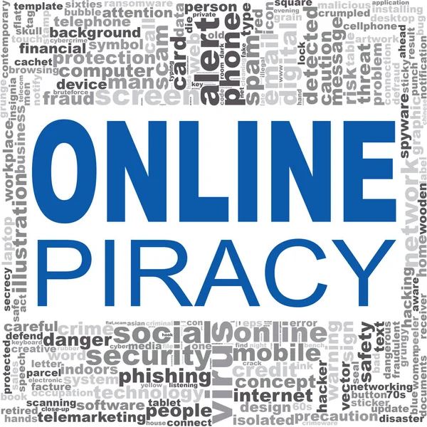Piractwa internetowego słowo cloud — Zdjęcie stockowe