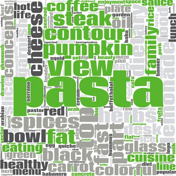 Pasta word cloud — Stock Photo, Image