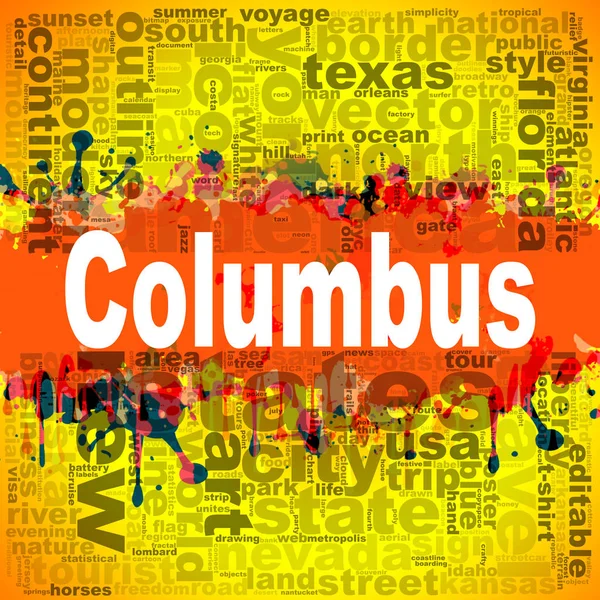 Kolumbus Wort Cloud-Design — Stockfoto