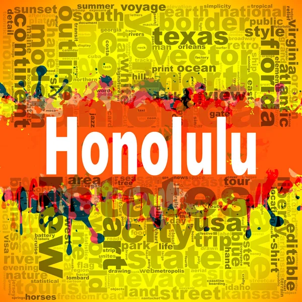 Honolulu-Wort-Wolke-design — Stockfoto
