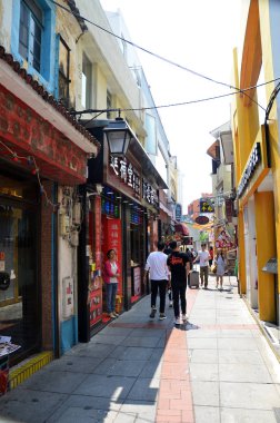 Taipa Adası Macau 'da Rua do Cunha.